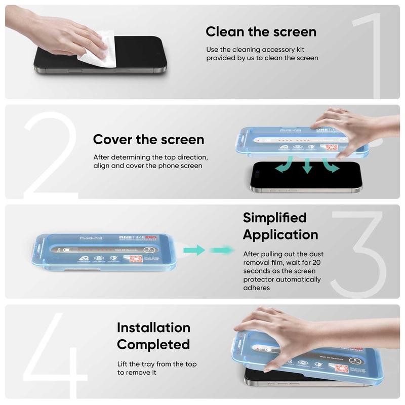 FLOLAB ONETIME PRO NanoArmour 3D Screen Protector with ClearVue Anti