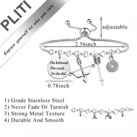 PLITI Archery Lover Gift Archery Coach Gift Bow and Arrow Gift She Believed She Could So She Did Archery Bracelet (believed archery bgCA)