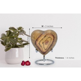 Bold & Divine Teak Root Wood Keepsake Urn - Mini Heart Cremation Urn with Stand & Premium Box - Small Keepsake Urn - Honor Your Loved One with Urn Heart Shaped - Perfect for Adults & Infants