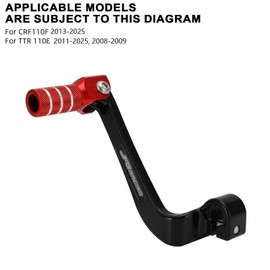 JFG RACING Dirt Bike Shifter,Folding Motorcycle Gear Shifter Lever CNC for CRF110F 2013-2024/TTR 110E 2011-2023,2008-2009 - Red