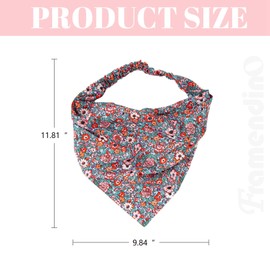 Framendino, 6 Pack Hair Scarf Head Bands Floral Bandanas Chiffon Elastic Triangle Kerchief Headband Wrap for Women Accessories