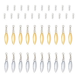 SUPERFINDINGS 2 Coloured Spinner Blades for Bait Platinum Golden Colorado Willow Blades Tail Spinner with Iron Fishing Bait DIY Fishing Supplies Spinner Blades with Ball Bearing