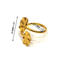 Climple Leaf Napkin Rings Set of 8 - Ginkgo Biloba Leaf Napkin Rings Gold - Fall Napkin Rings Holder Buckles for Holiday, Thanksgiving Dining Table