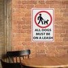 All Dogs Must Be On A Leash Sign For Business