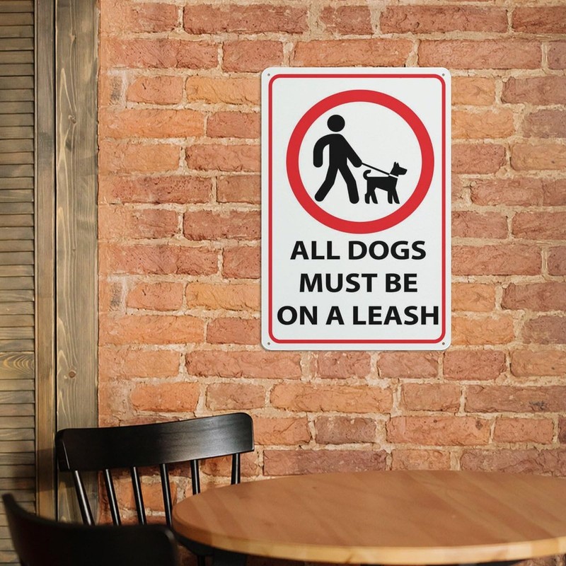 All Dogs Must Be On A Leash Sign For Business