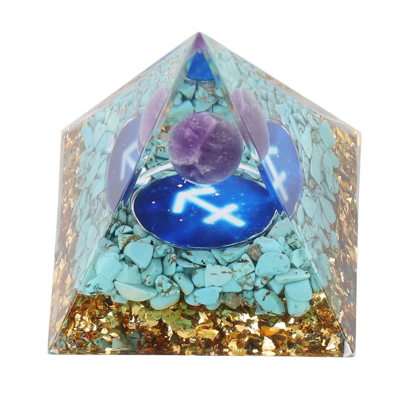 Constellation Pyramid Stone for Positive Energy Reduce Stress Chakra Resin