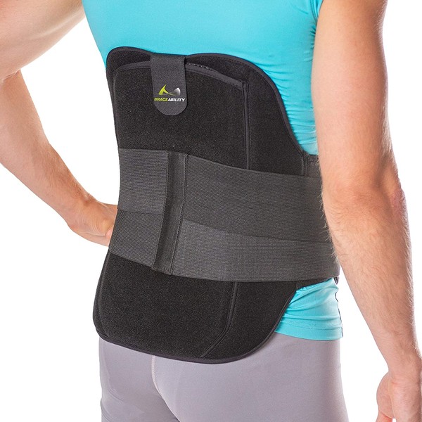 BraceAbility LSO Back Brace for Herniated, Degenerative & Bulging Disc Pain Relief, Sciatica, Spine Stenosis | Medical Lumbar Support Device for Post Surgery & Fractures with Hot/Cold Therapy (3XL)