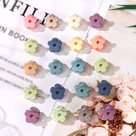 Padorul 20Pcs Small Flower Hair Claw Clips Non-Slip for Women, Mini Multi-color Flower Cute Plastic Hairpins Accessories for Daily Use