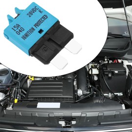 ECSiNG 15A Blade Fuse Circuit Breaker with Manual Reset Function for Automotive, Truck, Boats & More - 1-28V 15A Plastic Chassis Mount Standard Manual Reset