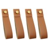 ZZLZX 4PCS Artificial Leather Strap Hangers Wall Mounted Leather Hooks,