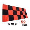 52Pack 12"X12"X1" Black Red Acoustic Foam Sound Panel Studio Recording