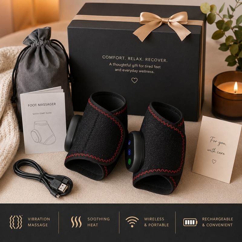 Portable Heated Foot Massager for Relaxation – Wireless Vibration Massage