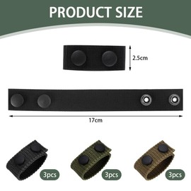 TRKETK Pack of 9 Belt Keeper Belt Holders with Double Press Studs, Belt Loops, Outdoor Sports Belt Fixation, Nylon Duty Belt, Keeper Belt Loops for Outdoor Sports, Camping, Hiking