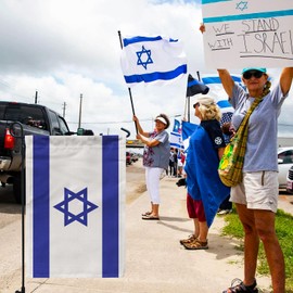 PAMBO Israel Garden Flag Double Sided 12x18inch Burlap