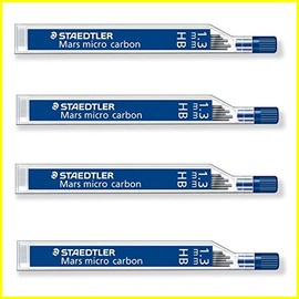 4 x STAEDTLER Mars micro carbon 251 1.3mm HB - Pencil lead refills - 4 Tubes / Packs (4 6 Leads) HB