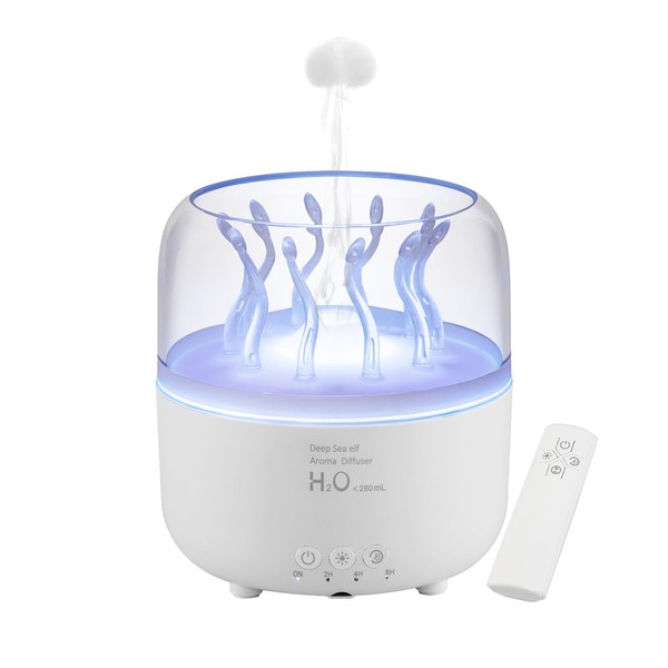 Lifgtzyn Jellyfish Diffuser 280ml, Cute humidifier, with Remote Control Timer,