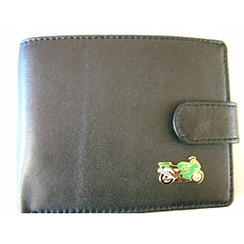 Quality black leather Kawasaki wallet