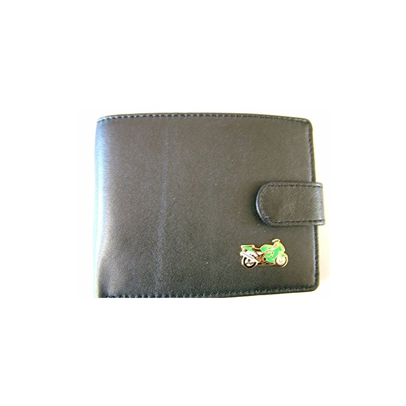Quality black leather Kawasaki wallet