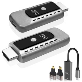 sunmeg Wireless HDMI Transmitter and Receiver 4K Decode 1080P Output Plug & Play 2.4G/5G Wireless HDMI Extender Kit Portable for Streaming Video and Audio to Monitor from Laptop/PC/Projector