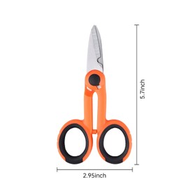 Duogalia 2 Pack Kevlar Shears for Fiber Optic Cable Precision Electrician Stainless Steel Hand Scissor Cutter for Cutting Fiber Wire,Insulation,Soft Cable