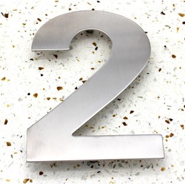 ZW Hardware SS100 12 Inch 304 Stainless Steel Brushed Stainless Steel Large House Number 2