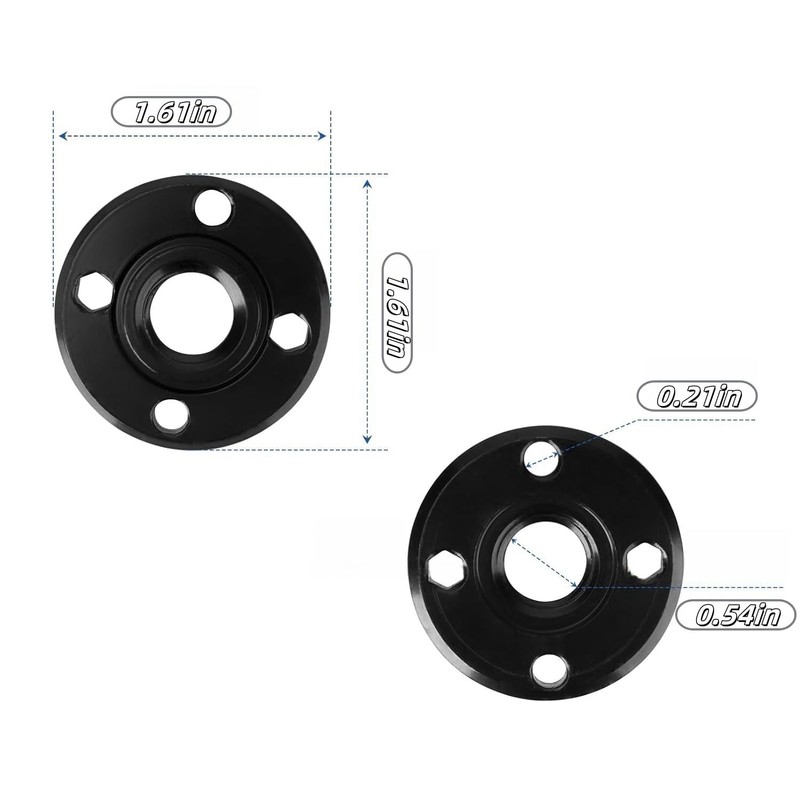 Metal Angle Grinder Inner Outer Flange Nut（3 Set）Replace Black &