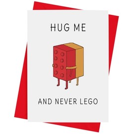 Quirky and Modern Greeting Card. Perfect for Anniversary, Love, Missing You, Just Because - Funny and Stylish Design with Envelope (Never Let Go)