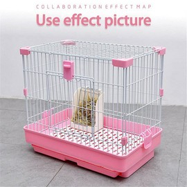 Pet Rabbit Hay Feeder Small Animal Hamster Pig Less Wast Hay Rack Corner Plastic, 7.5" Durable Plastic & Metal Feeder – Keeps Hay Dry and Clean