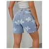 SOLY HUX Women's Floral Print Denim Shorts High Waisted Straight