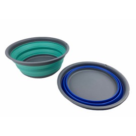 Set of 2 Collapsible TPE/PP Round Tub (Purplish Blue + Turquoise Blue)