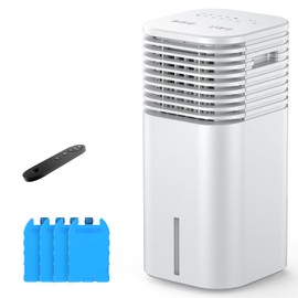 24" Windowless Portable Air Conditioner, 15H Timer & 120°Oscillation, 3-IN-1 Portable AC Unit with Remote, 2-Gal Tank, 3 Modes & 3 Speeds, Ultra-Quiet Ventless Swamp Cooler for Home Office, Creamy