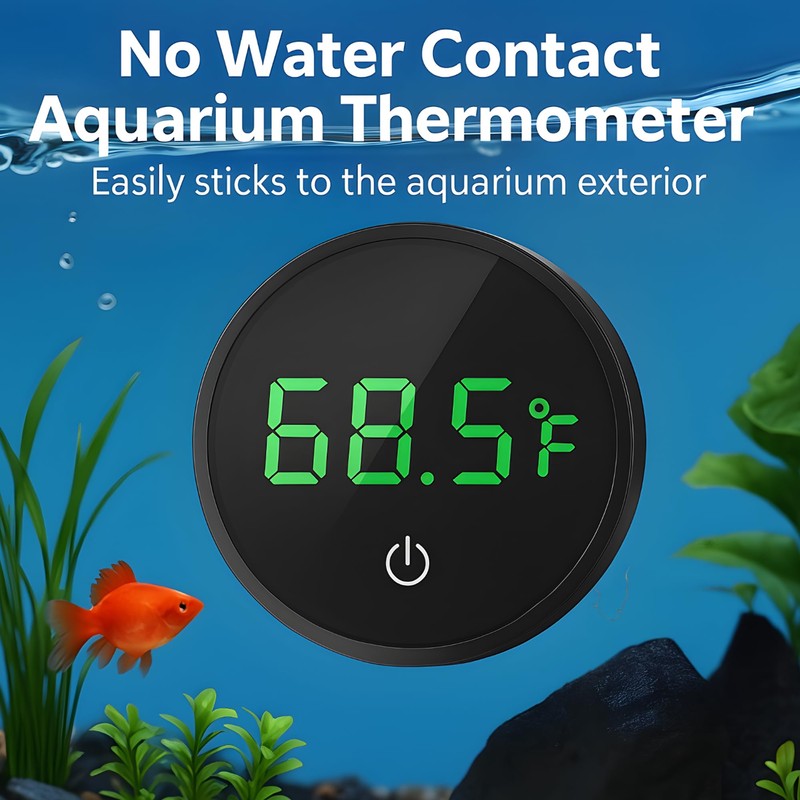 CTWPets Digital Fish Tank Thermometer, LED Display, ±0.9°F Accuracy, for