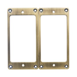 2Pcs Flat Metal Humbucker Pickup Mounting Ring Bridge and Neck Pickups Cover Frame Replacement for LP SG Guitar Electric Guitar (Bronze)