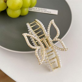 Nakanoya AMVL22 Hair Claw Metal, Alloy, Metal, Pearl, Hair Claw, Hair Clip, Butterfly, Butterfly Frame, Hollow Out, Openwork, Large, Large, Large, Elegant, Elegant, Temperament