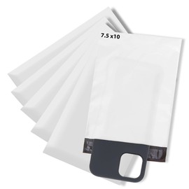 The Boxery 7.5x10" White Self-Seal Poly Mailer Bags – 200 Pack | Waterproof, Tear-Resistant Shipping Envelopes