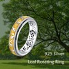 HOPEEZZ Leaf Fidget Ring For Women Sterling Silver Spinner Anxiety