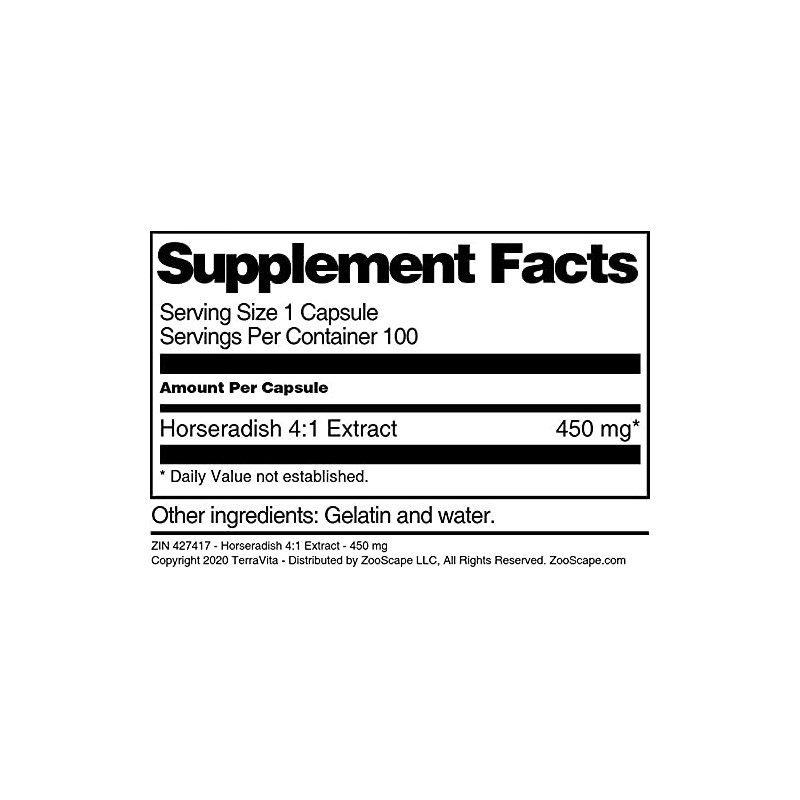 Horseradish 4:1 Extract - 450 mg (100 Capsules, ZIN: 427417)