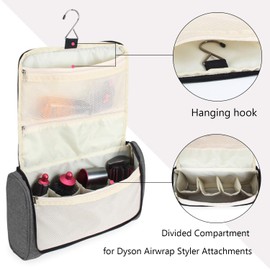 Teamoy Travel Storage Bag Compatible with Dyson Airwrap Styler, Portable Travel Organizer for Airwrap Styler and Attachments, Gray
