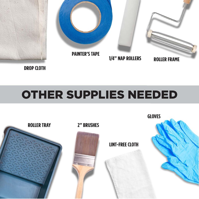 Rust-Oleum 393607 Cabinet Transformations Complete Coating Kit, Quart, Satin Forbidden