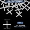 sourcing map 800Pcs Tile Spacers, 2.5mm 3/32" Cross Shape Wall