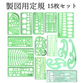 Anopono Drafting Ruler Set, Template, Drafting, Circle, Ellipse, Cloud, General General Ruler, Transparent, School, Education, Architecture, Set of 15