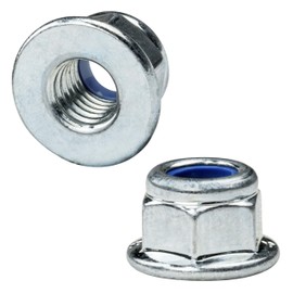 Pack of 50 Self Locking Flange Nuts - Rustproof with Galvanised Steel (M6)