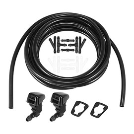 ACROPIX Front Windshield Washer Hose Kit Fit for Ford Edge with 3 Meter Washer Fluid Hose 12 Pcs Hose Connectors - Pack of 15 Black