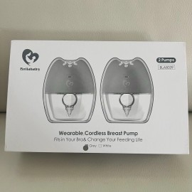 BELLABABY BLA8039 Double Wearable Cordless Breast Pump Gray 2 Pumps