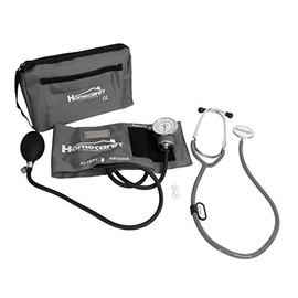 Homecare Kit de Baumanómetro con Estetoscopio Profesional Simplex Gris 100% Preciso con Estuche Portátil Maquinaria Japonesa