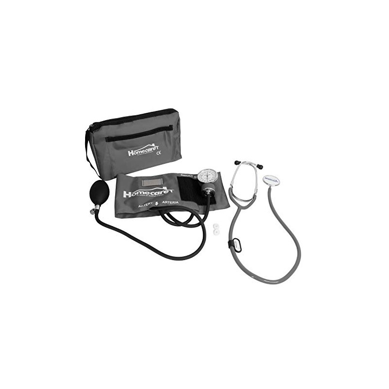 Homecare Kit de Baumanómetro con Estetoscopio Profesional Simplex Gris 100%