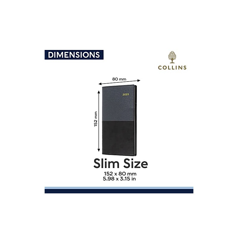 Collins Valour Pocket Week to View 2023 Diary - Black