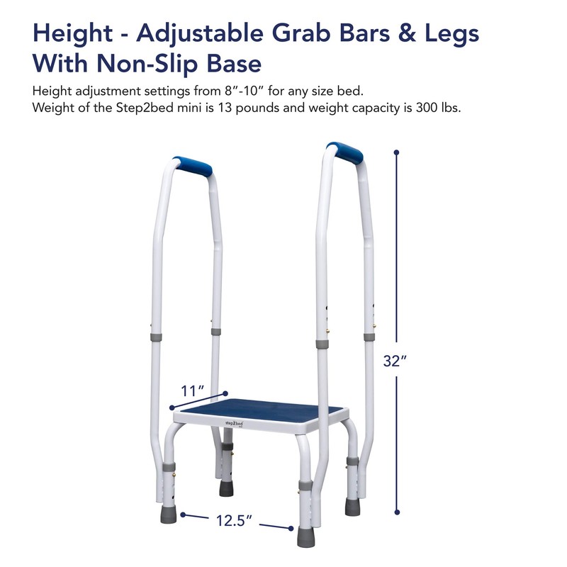 step2bed Mini Step Stool with Handle for Elderly - Adjustable