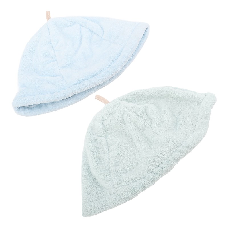 2pcs Sauna Cap Coral Fleece Highly Absorbent Elastic Men Women