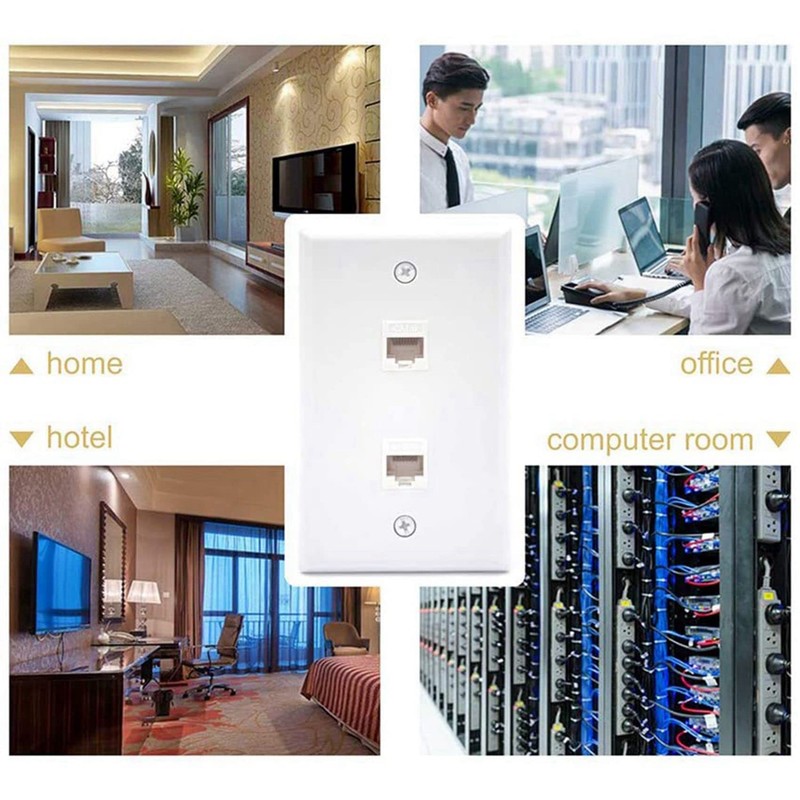 10 Pack 2 Port Ethernet Wall Plate, Cat6 Female to